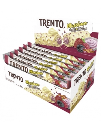 WAFER TRENTO MASSIMO IOGURTE GREGO FRUTAS VERMELHAS DISPLAY C/16UNX30G