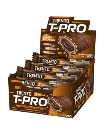 WAFER TRENTO T-PRO AMENDOIM COM CACAU AO LEITE DISPLAY C/12UNX26G