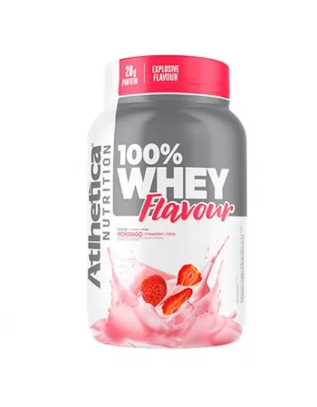 100% WHEY FLAVOUR 900G MORANGO - ATHETICA