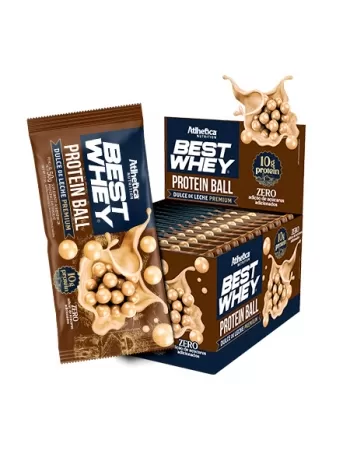 BEST WHEY PROTEIN BALL DISPLAY C/12 DULCE DE LECHE PREMIUM - ATLHETICA