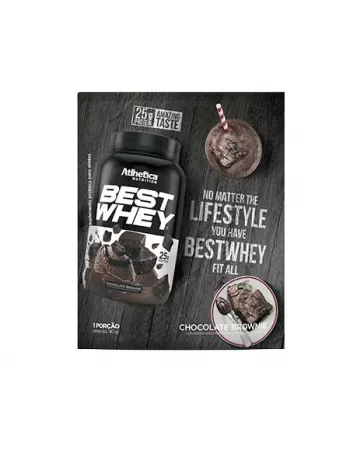 BEST WHEY PROTEIN DISPLAY C/15 SACHE BROWNIE CHOCOLATE - ATLHETICA