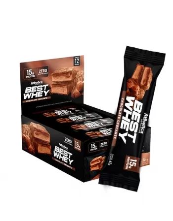 BEST WHEY BAR PROTEIN DISPLAY C/12 CHOCOLATE CROCANTE - ATLHETICA