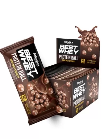 BEST WHEY PROTEIN BALL DISPLAY C/12 CHOCOLATE AO LEITE - ATLHETICA