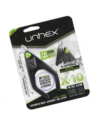 ALICATE UNHA UNHEX X10 CABO EMBORRACHADO PRETO E VERDE - MERHEJE