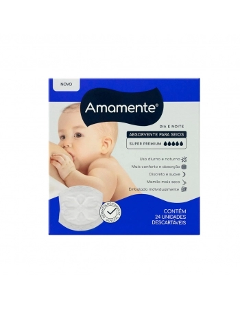 ABSORVENTE PARA OS SEIOS DIA E NOITE C/24 AMAMENTE