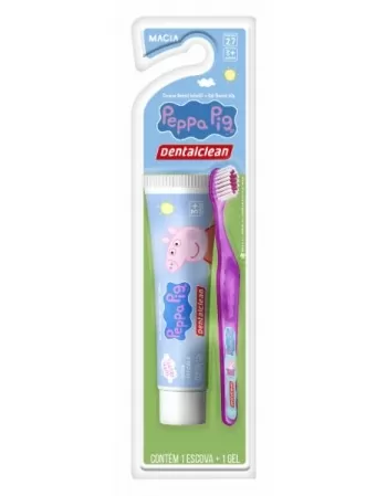 GEL DENTAL INFANTIL 50G + ESCOVA MACIA PEPPA PIG DENTALCLEAN