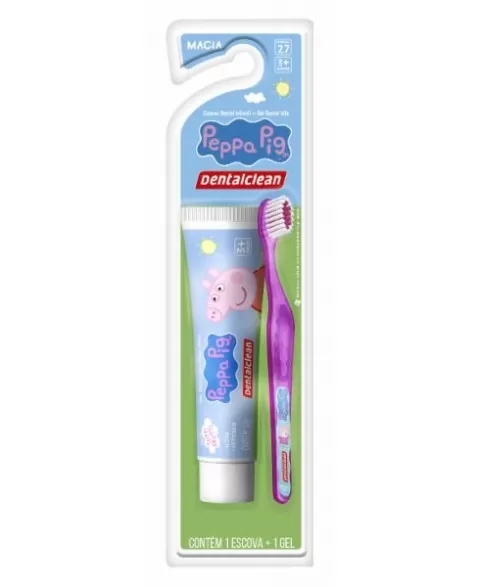 GEL DENTAL INFANTIL 50G + ESCOVA MACIA PEPPA PIG DENTALCLEAN